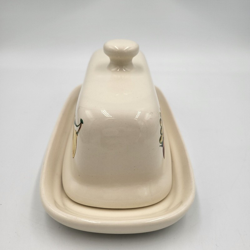 Vintage Cornucopia Ceramic Two-Piece Butter Dish w/ Fruit Design gallery