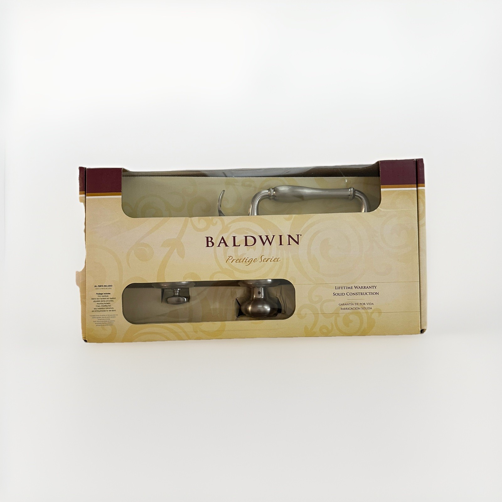 Baldwin Prestige Series Matte silver Deadbolt Cylinder Front Door Handle Set gallery