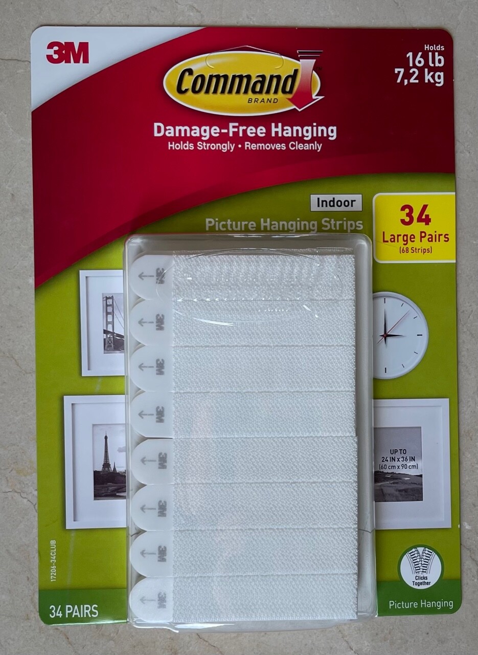 3M Command Picture Hanging Strips 34 Pairs 68 Large Strips Hold 16 lbs gallery