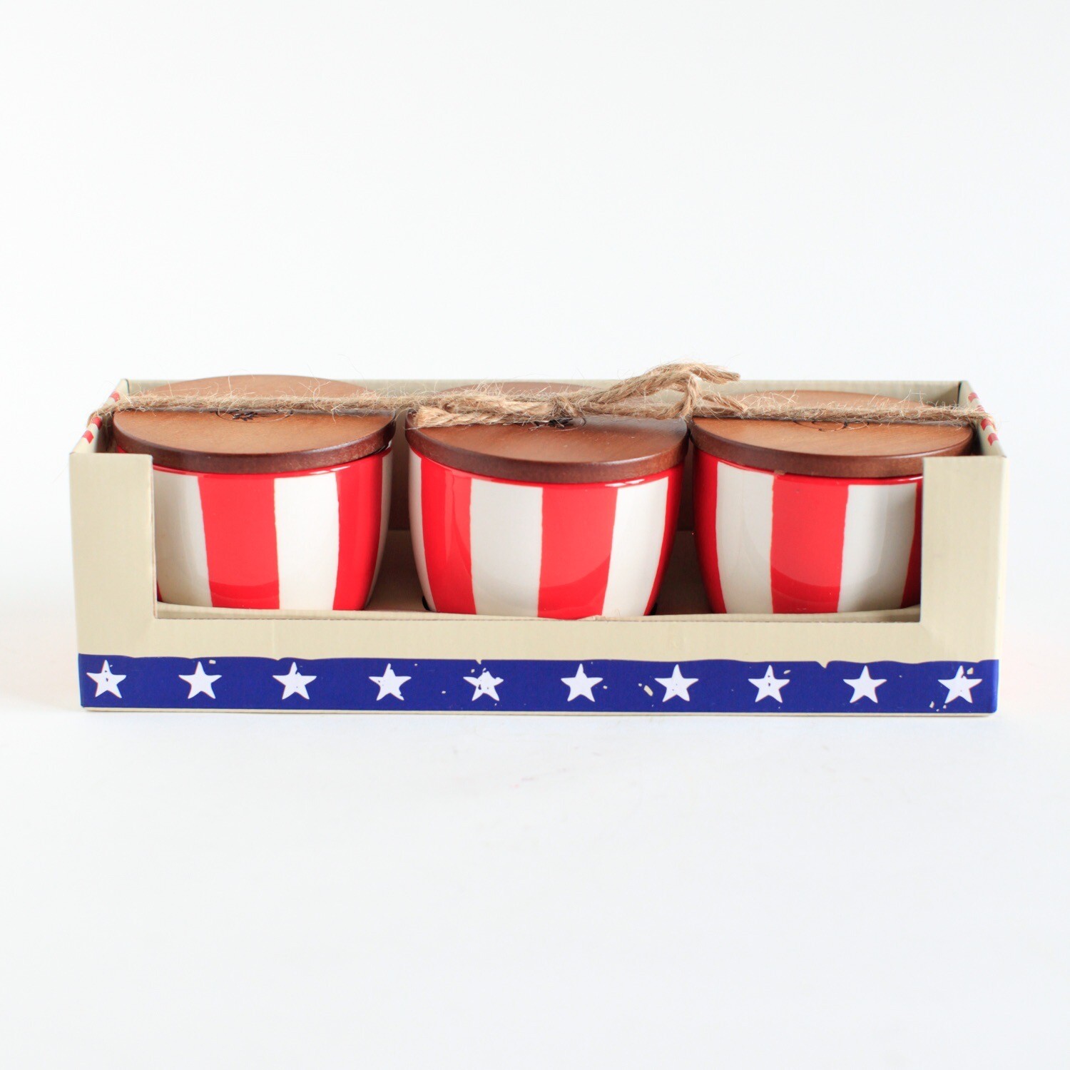 3 Scented Candles Gift Set Stars And Strips American Flag Wood Lids gallery
