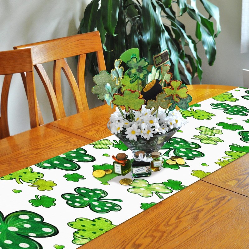 72 x 13 Inch St. Patrick's Day Table Runner 72 x 13 inches, Green gallery