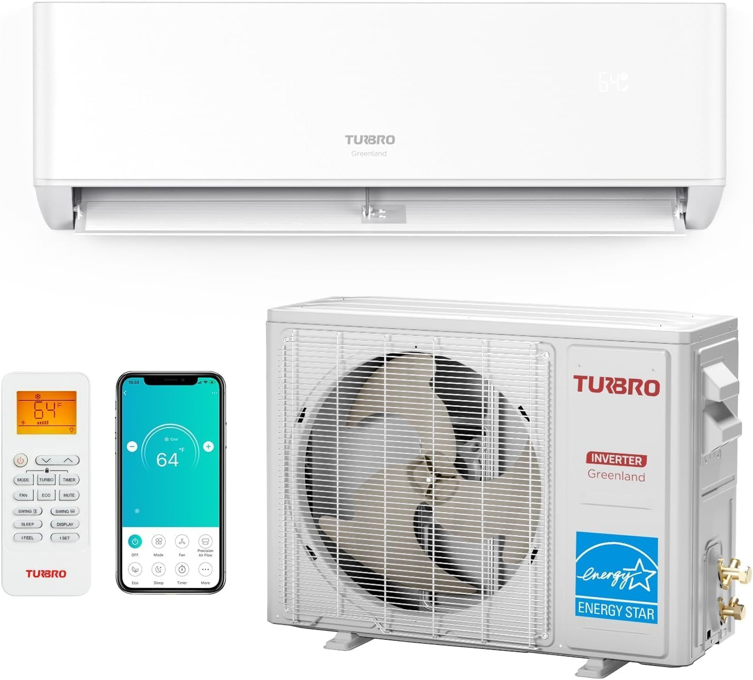 Energy Star 9,000 BTU Mini Split AC & Heat Pump with WiFi for 450 Sq.Ft. gallery