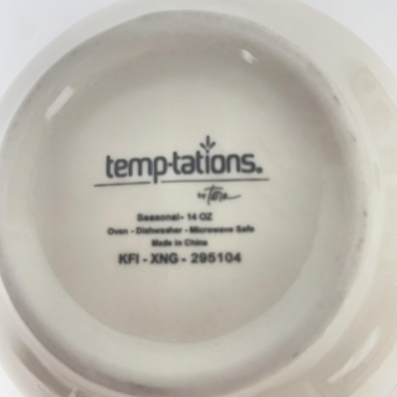 Temptations By Tara Fall Leaf Coffee Mug Set of 4 14 Oz Ceramic Green gallery