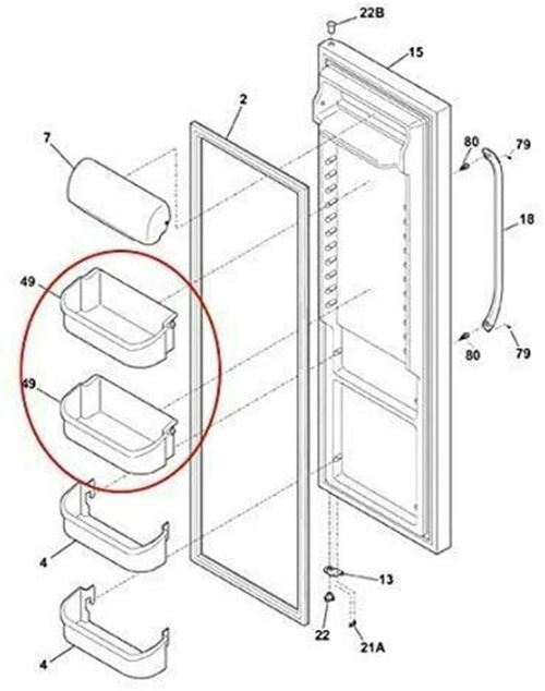 Door Bin Compatible with Frigidaire Refrigerator 240356401 ( 2 PCs ) gallery