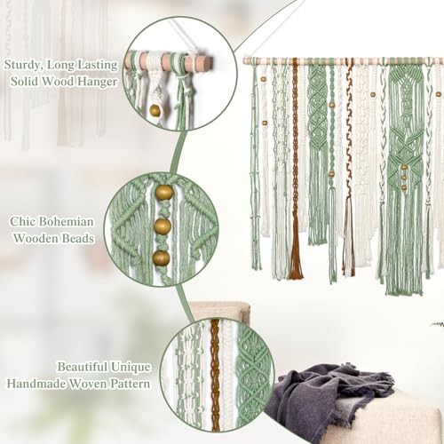 MEIVINES Macrame Wall Hanging Large Wall Art Handmade Woven Tapestry Boho gallery