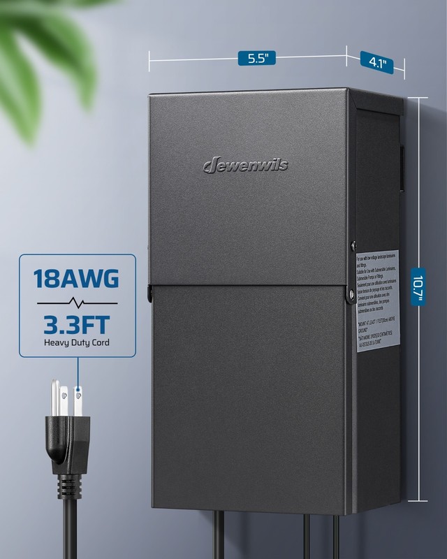 200WLow Voltage Landscape Lighting Transformer,120V AC to 12/14V AC,Weatherproof gallery