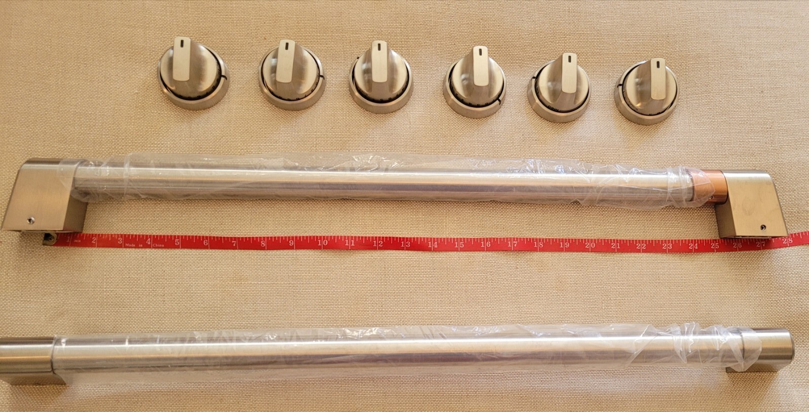 GE Cafe 30" Gas Double Oven Range Handles & Knobs in Stainless Steel CXFCGHKPMSS gallery