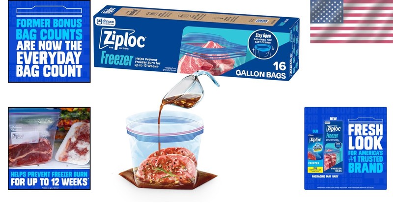 Durable Gallon Storage Bags, 16 Count - Freezer Safe, 12 Weeks of Protection gallery
