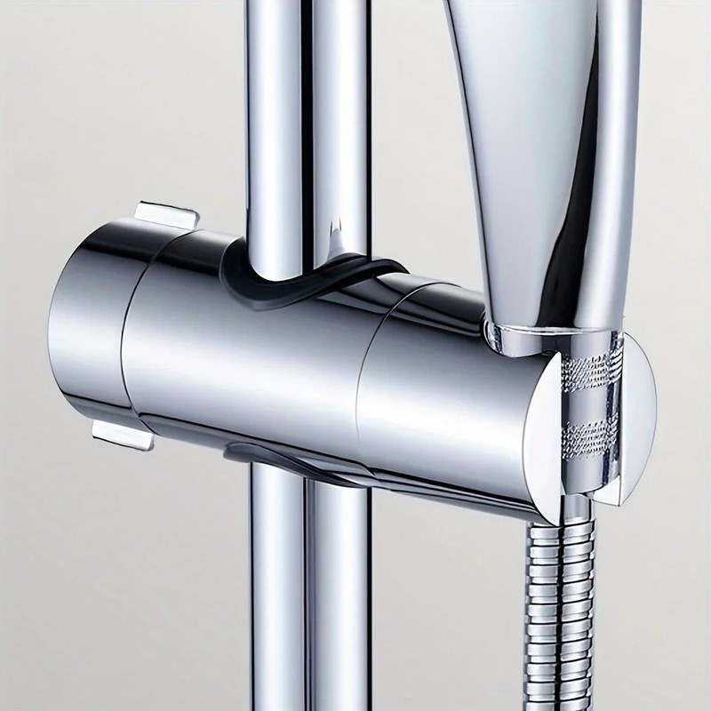 Universal Adjustable Shower Head Holder 18.5 -25mm Chrome ABS Rail Mount gallery