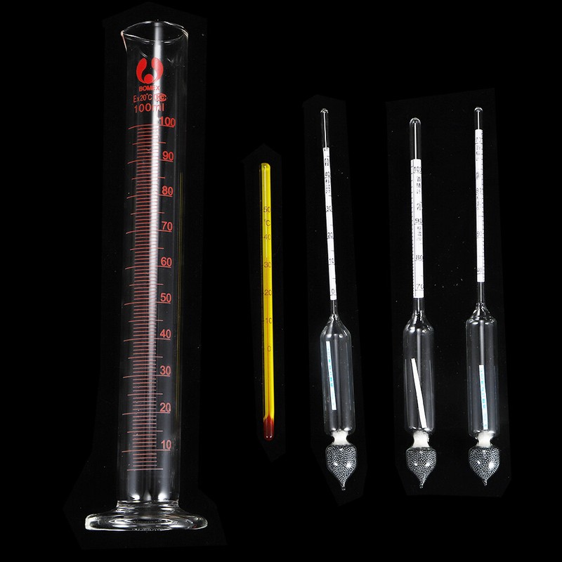 Alcohol Hydrometer Proof & Tralle Meter Distilling Tester Spirit Scale 0-100% US gallery