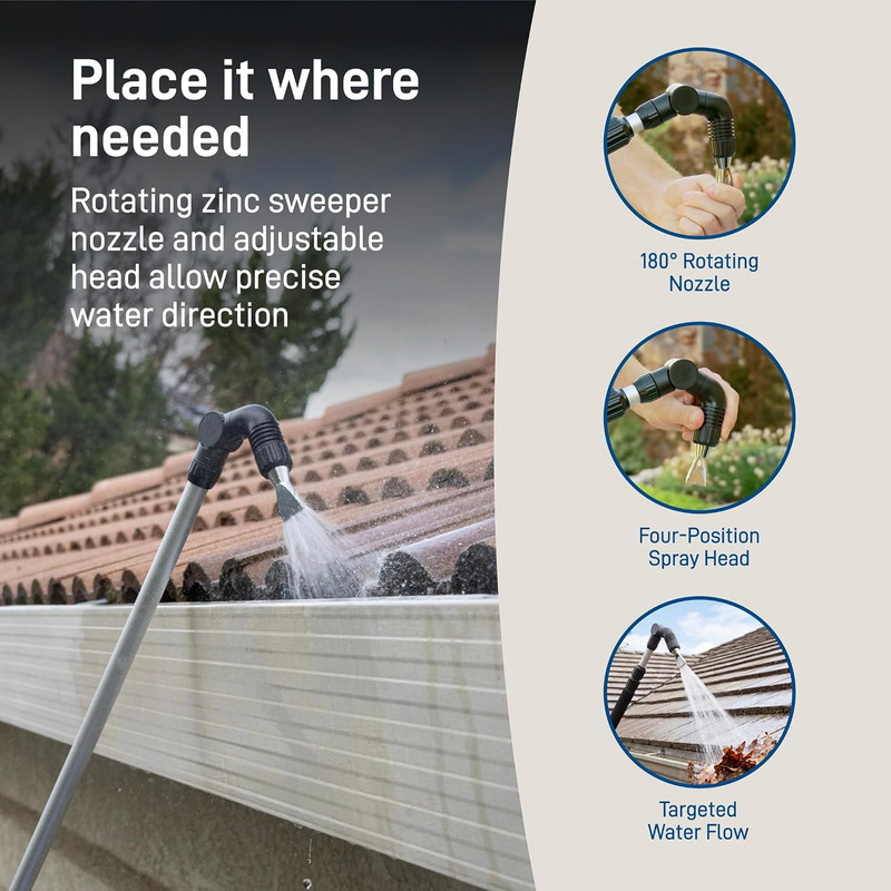 Orbit 58543 Telescoping Gutter Cleaning Wand, Silver gallery