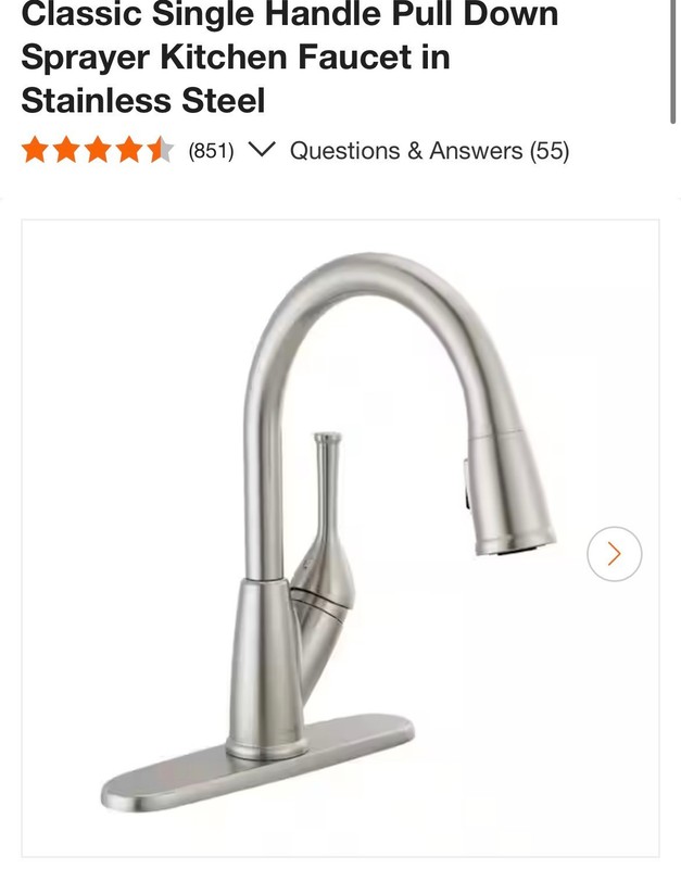 Delta Classic 1-Handle Pull-Down Kitchen Faucet Stainless 19810-SS DST gallery