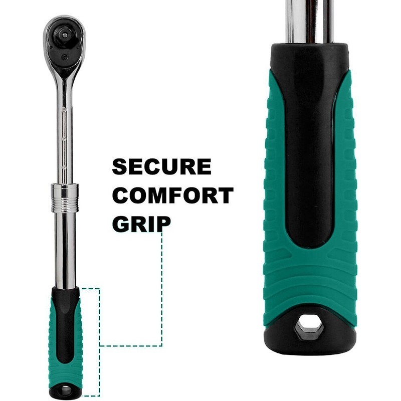 3PCS 1/4" 3/8" 1/2" Drive Ratchet Socket Wrench Quick-Release Spanner 72 Teeth gallery