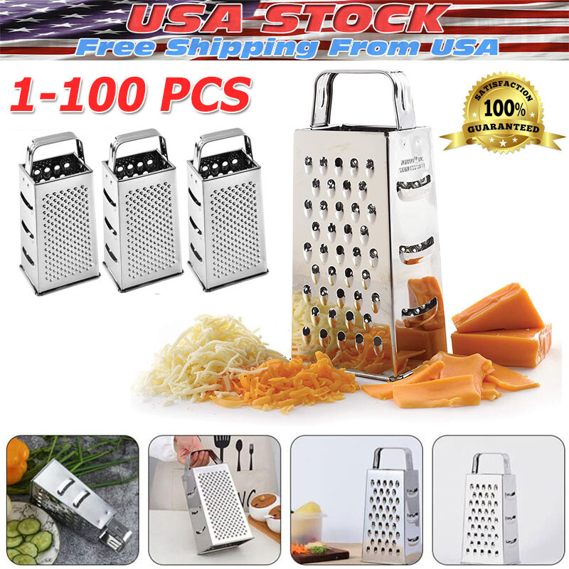 Kitchen Stainless Steel 4-Sided Box Food Grater Vegetable Cheese Slicer Shredder gallery