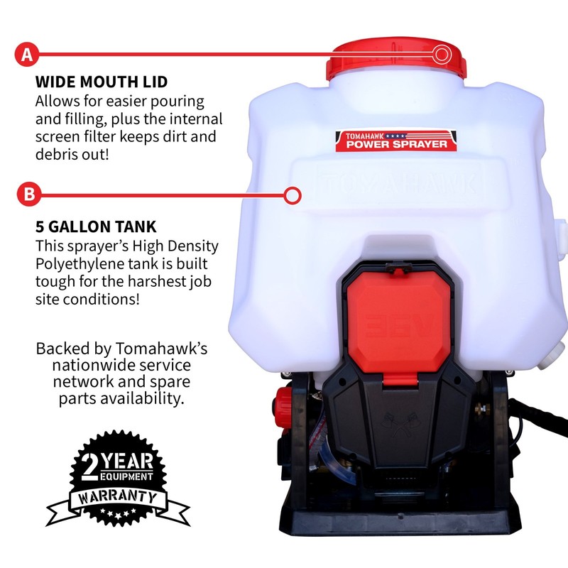 5 Gallon Battery Powered Backpack Sprayer 36V Electric 30 Ft Reach gallery