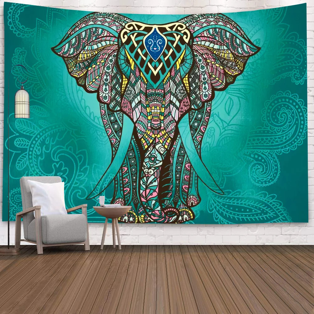 Mandala Pattern Indian Tapestry Wall Hanging Decor Bohemian Art Psychedelic Elep