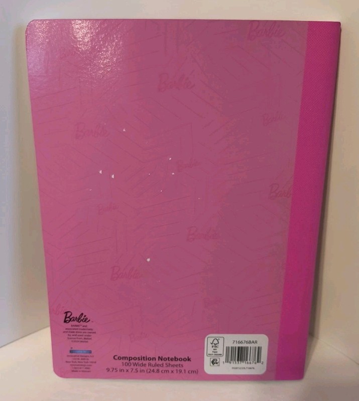 Barbie Composition Writing Notebook 9.75 in. 100 Sheets Wide Ruled NEW Free Ship gallery