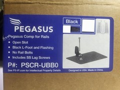 Pegasus Solar Comp For Rails,Black L-Foot and Flashing W/Lag Screws (Pack of 7)