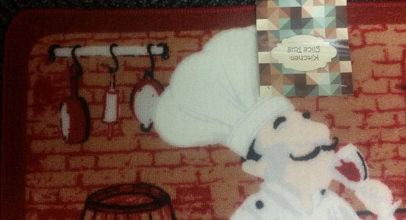 PRINTED NYLON RUG (nonskid latex back) (18" x 28"), FAT CHEF, D Shape gallery