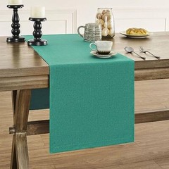 Basic Linen Style Table Runner, 14 x 48 Inch Rustic 14×48 Inch Teal Chambray