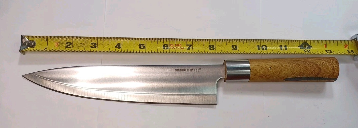 SHARPER IMAGE 8" Japanese Style Slicer / Carving Knife, W/ Soft Sleeve Handle gallery