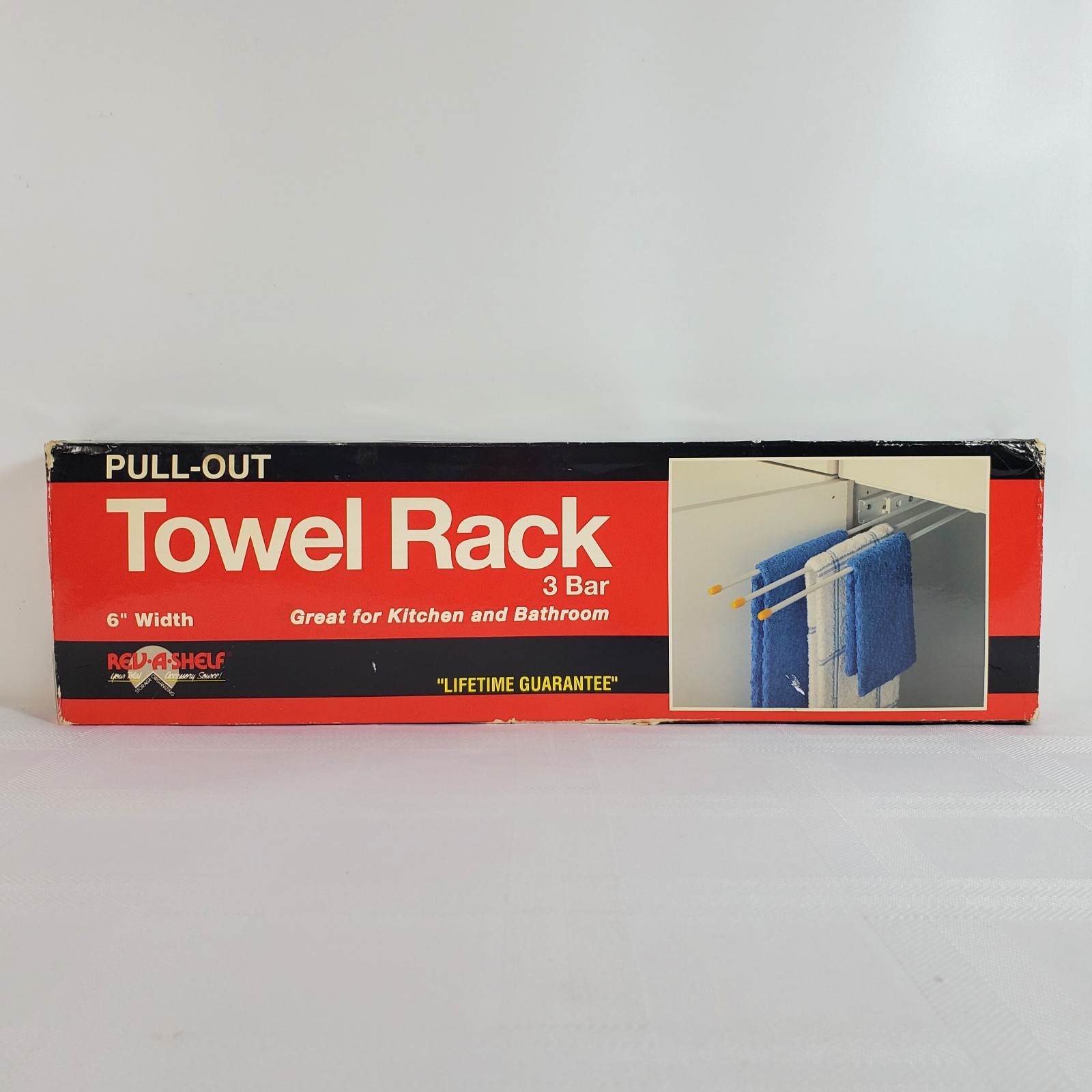 VTG Rev-A-Shelf Pull Out Sliding Towel Rack 3 Bar White Kitchen Bath Laundry NEW gallery