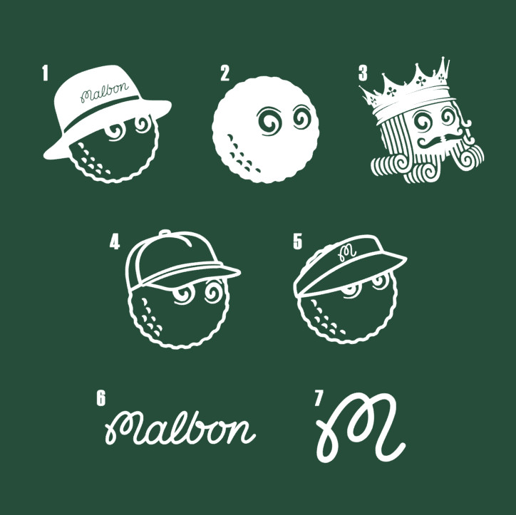 MALBON Golf - 7 Pack Bundle - Waterproof Vinyl Decal Sticker, 6 Year Durability