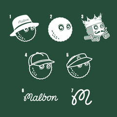MALBON Golf – 7 Pack Bundle – Waterproof Vinyl Decal Sticker, 6 Year Durability