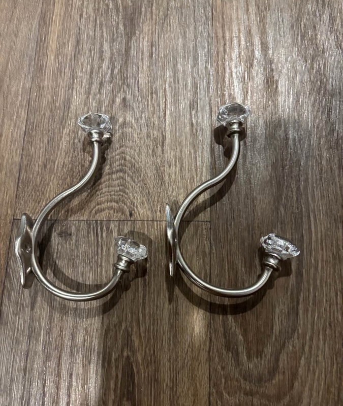 Threshold Satin Nickel Decorative Wall Hooks Set of 2 Silver Hooks gallery