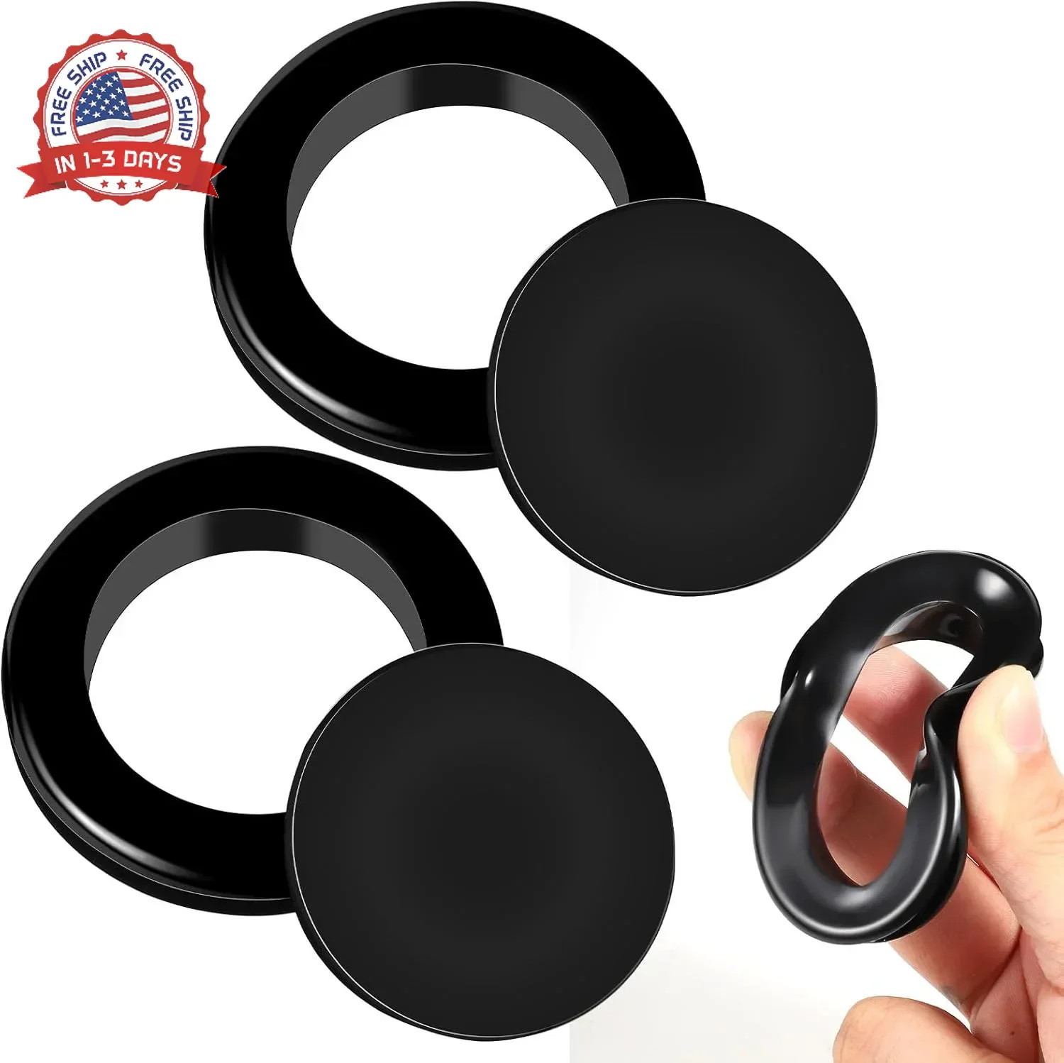 2 Pieces Silicone Patio Table Umbrella Hole Ring Plug and Cap Set for Outdoors P gallery