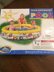 Wild Geometry Three Ring Inflatable Pool 58” X 13”