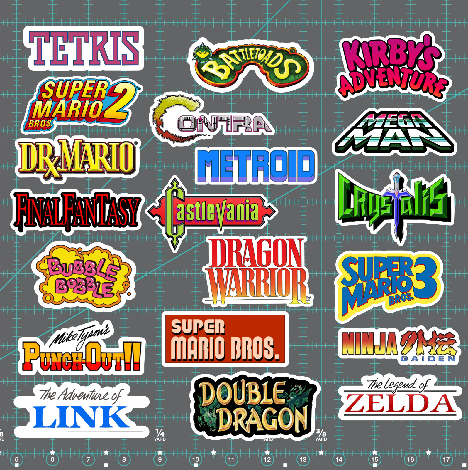 20 Nintendo NES Logo Stickers - White, Clear or Holographic - Waterproof Vinyl gallery