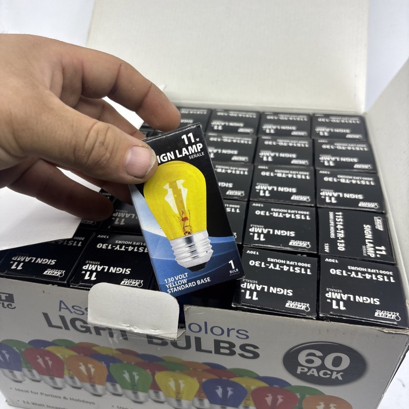 Feit Electric Assorted Colors Light Bulbs 60 Pack – Red, Orange, New in Box gallery
