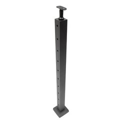 Railing Post 36″x2″x2″ Level Drilled Post Level Line Post/30° Drilled Post Black