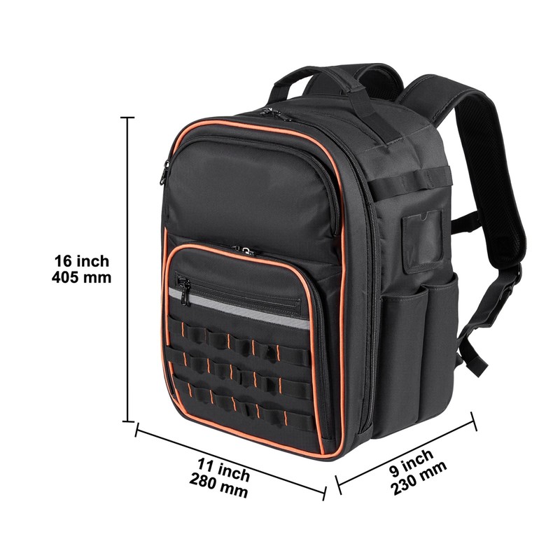 Tool Backpack 49 Pockets Tear-resistant Jobsite Backpack for Electrician gallery