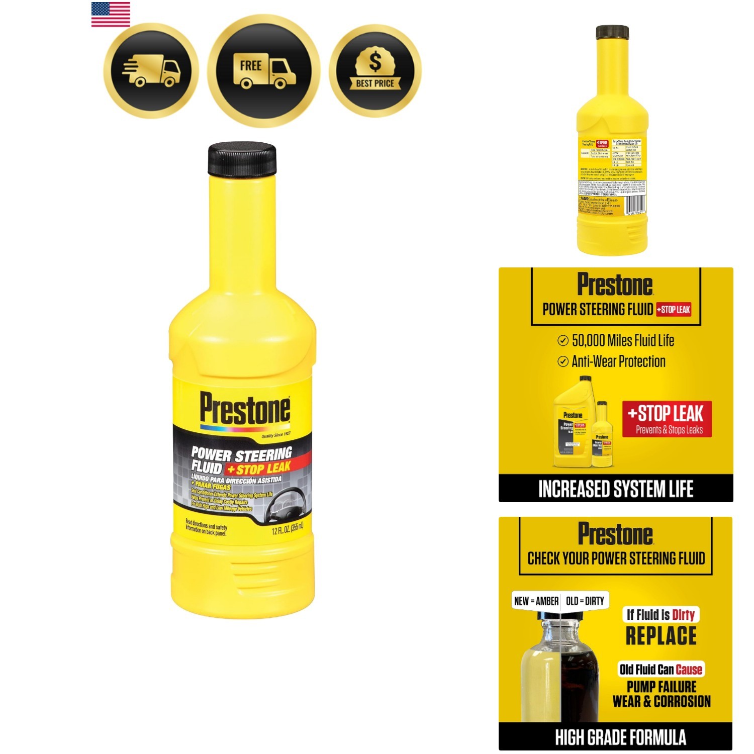 AS262 Power Steering Fluid with Stop Leak, 50,000 Miles, 12 oz. gallery