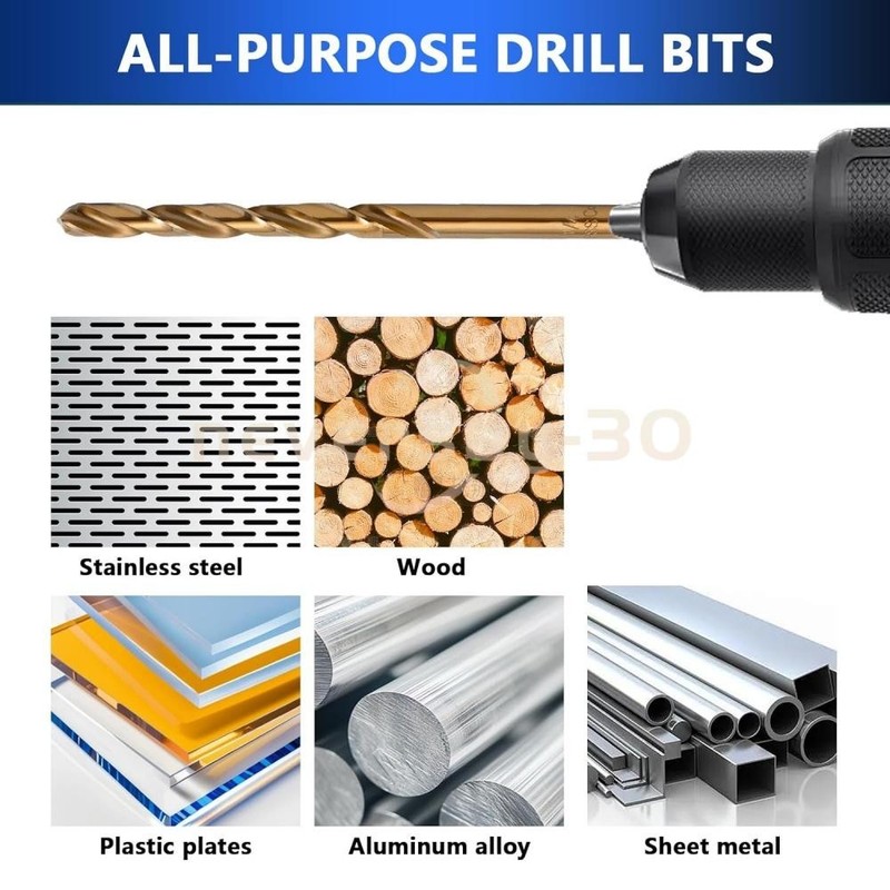 29PCS/Set HSS Drill Bits Black Gold Multi-Bits Twist Metal Drill Bit 1/16"-1/2" gallery