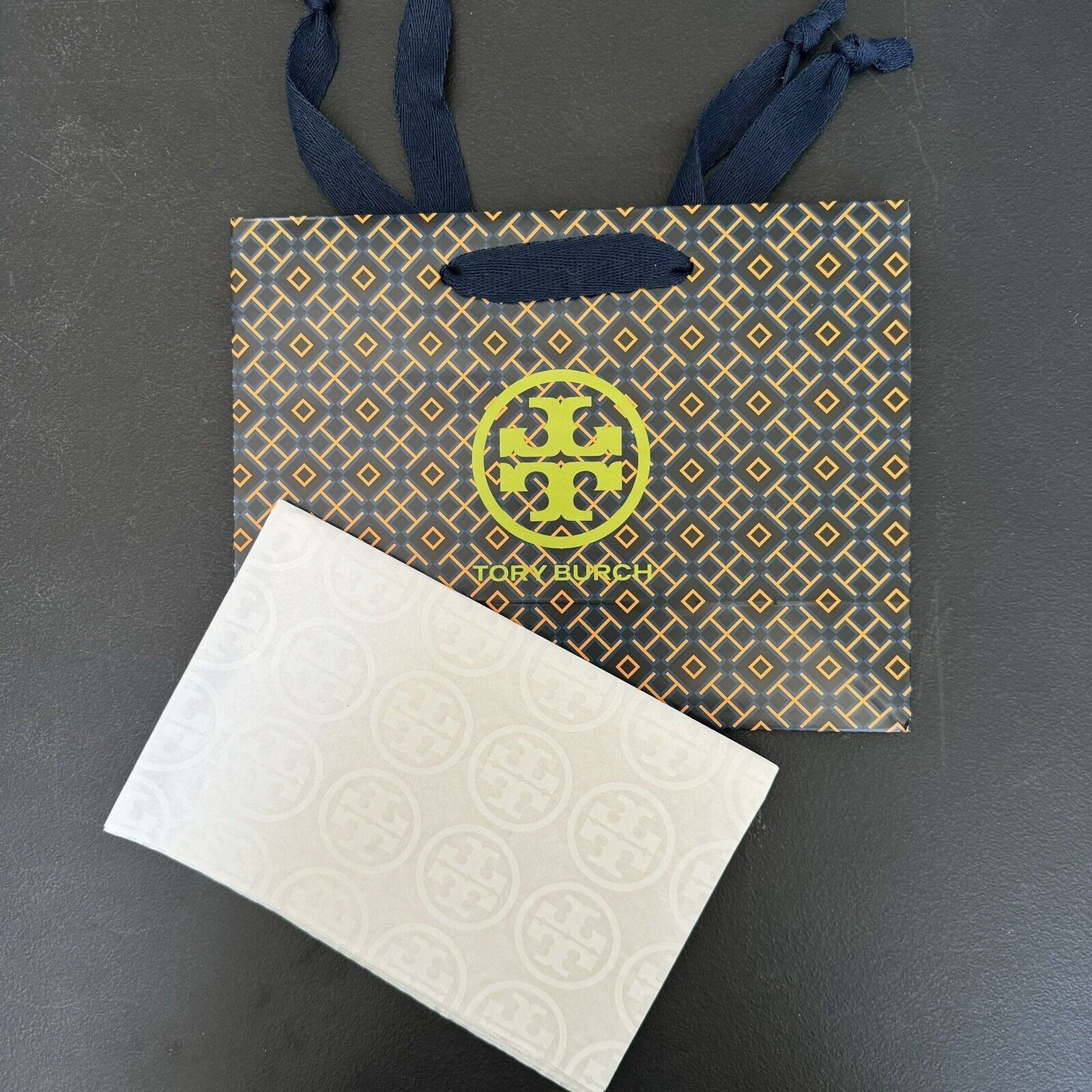 NEW Tory Burch Gift Shopping Bag & Logo Paper Tissue Small 9'' x 7'' x 3.5'' gallery