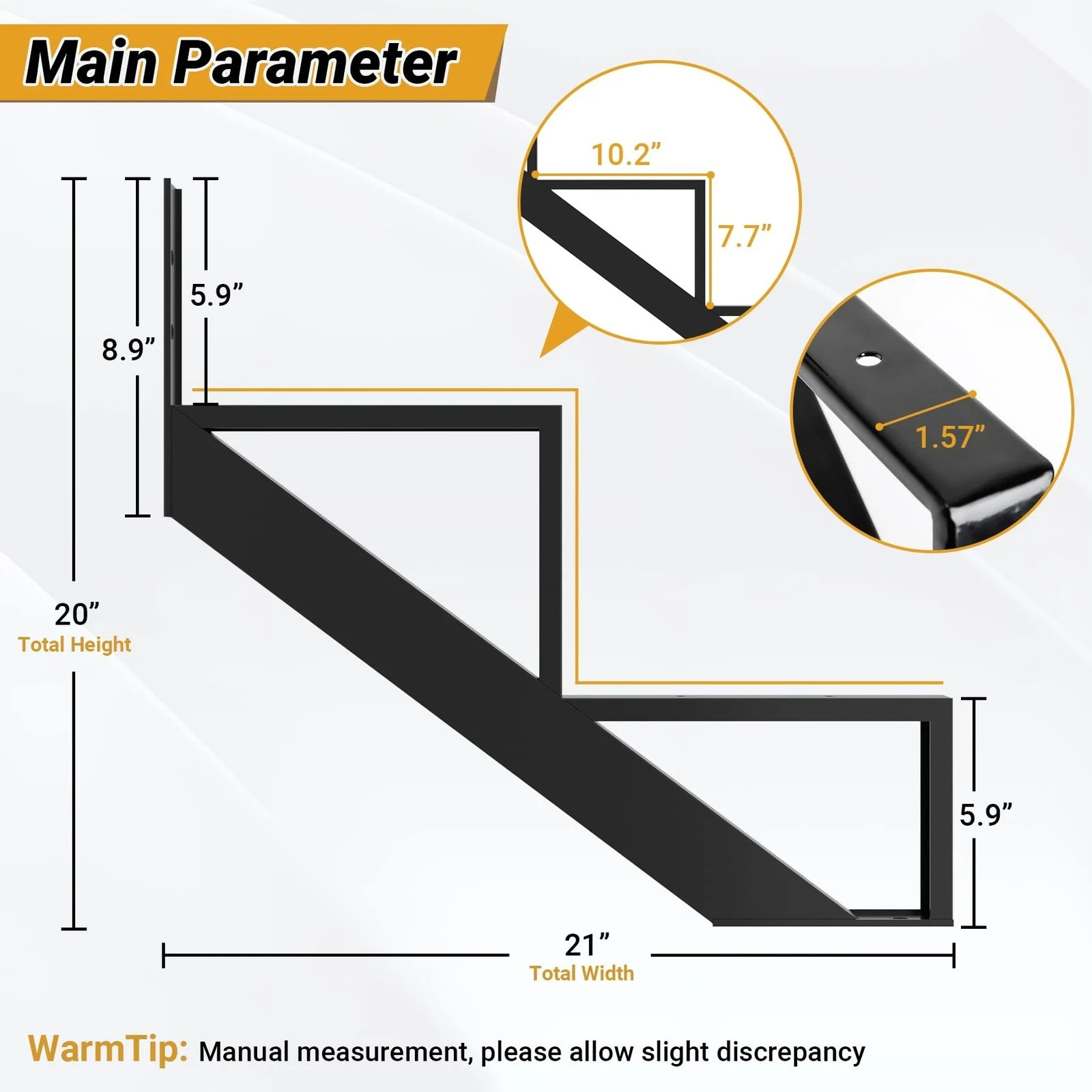 Steel Stair Step Riser2 Pack, 2 Step Stair Stringers for Deck, Sturdy Steel S... gallery