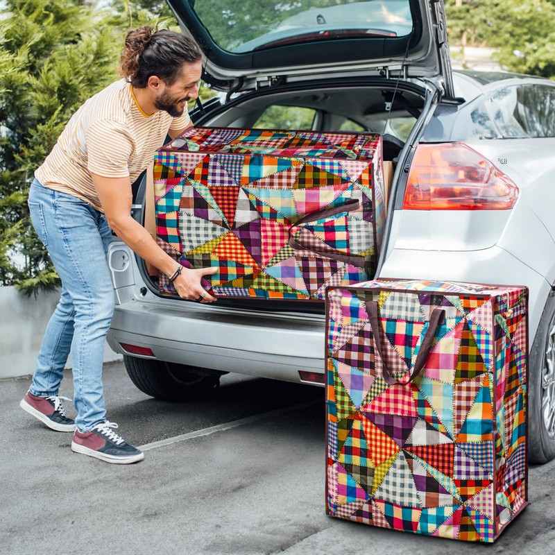 ZAVOOS 9 Pack Extra Large Moving Bag, 90 L Heavy Duty Storage Tote with Zippers gallery