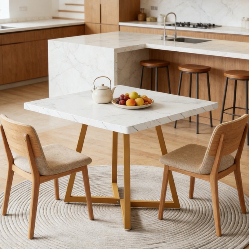 Square Dining Table Wood Kitchen Table Executive Computer Desk Conference Table gallery