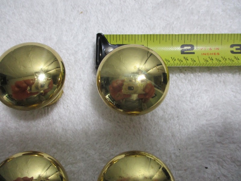 Solid Brass Heavy Cabinet Drawer Knobs Pulls Gold Tone With Screws Lot of 6 gallery