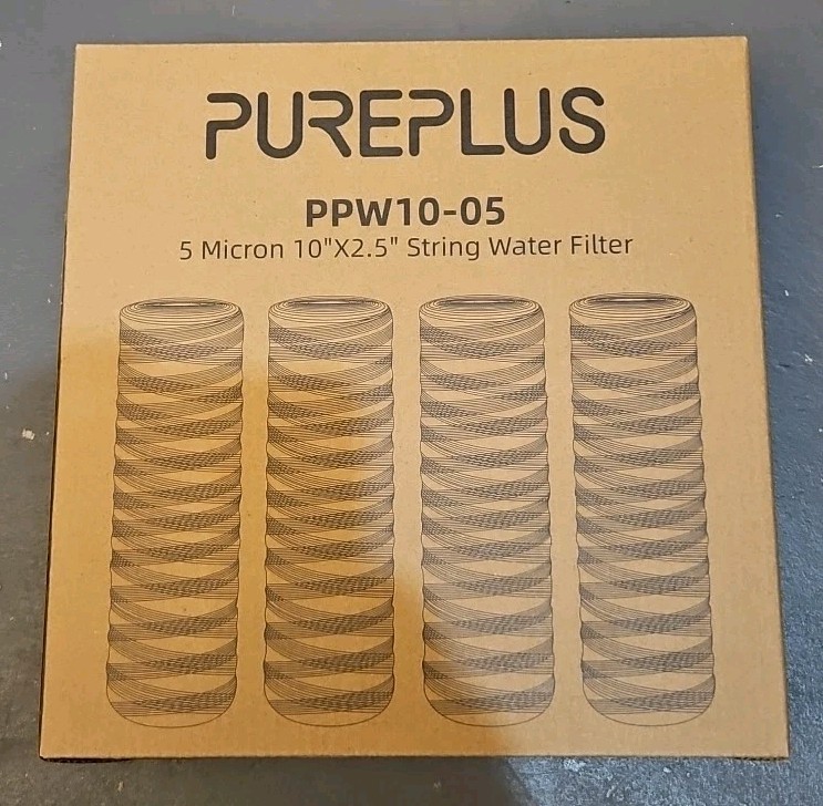 10" x 2.5" 5 Micron Wound String Sediment Water Filter Cartridges RO - 4 PACK gallery