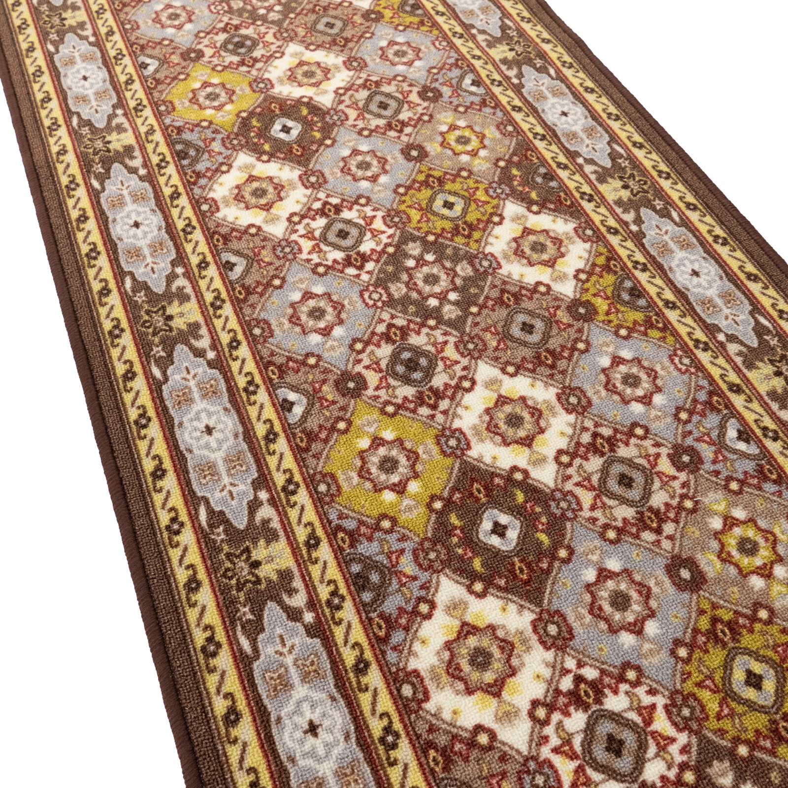 Custom Size Bakhtiari Taupe Indoor Slip Resistant Runner Rug 26"/30"36" Wide gallery
