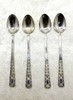 Korean 70% Silver Enamel Long Handle 5" Spoon Set of 4 Marked P.C. in Korea gallery