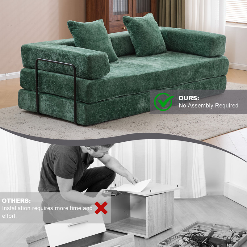 Floor Couch,Compression Sofa,Convertible Floor Sofa Bed-with Pillow Back Support gallery