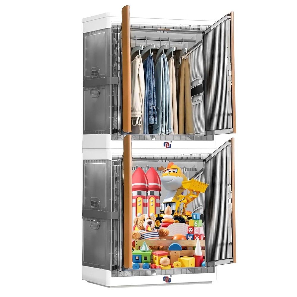 38 gallon*2 Storage Bins Plastic Collapsible Closet Organizer Home Storage