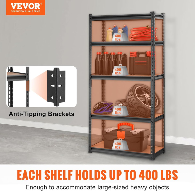 Storage Shelving Unit, 5-Tier Adjustable, 2000 Lbs Capacity, Heavy Duty Garage S gallery