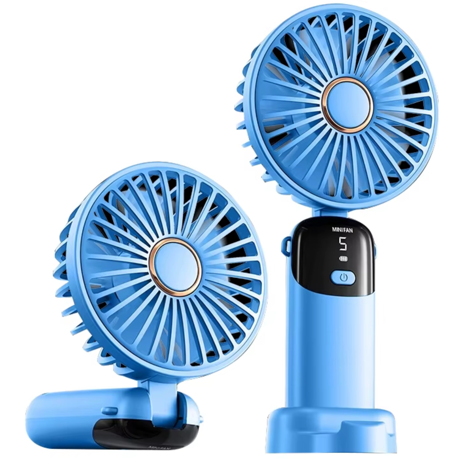 Rechargeable Handheld Fan 1200mAh 5 Speeds Portable Quiet Cooling gallery