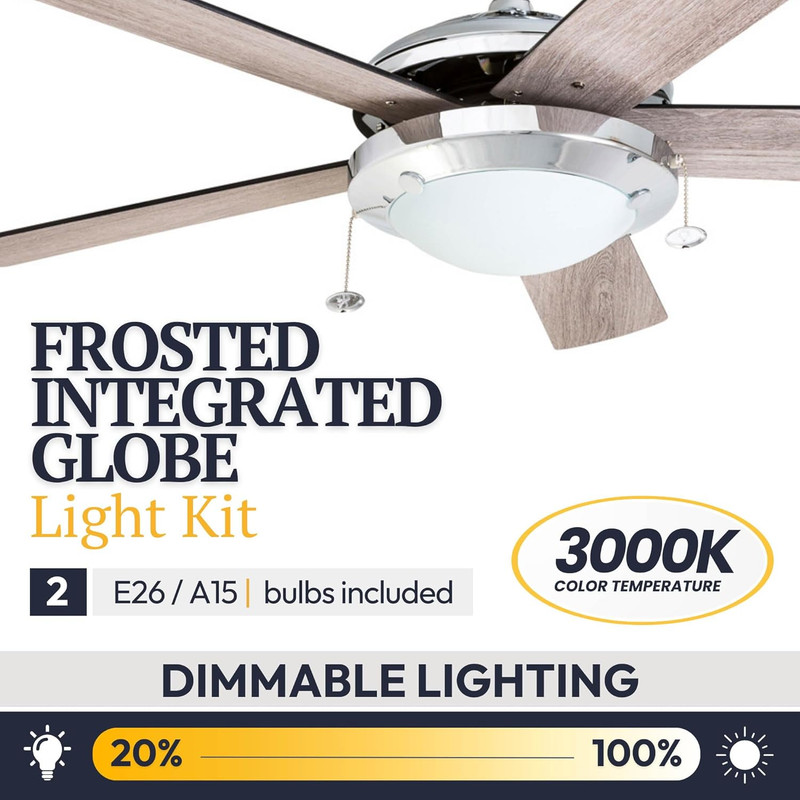 Ceiling Fan with Light, Pull Chain, Dual Mounting Op Bolivar, 52 Inch Modern LED gallery